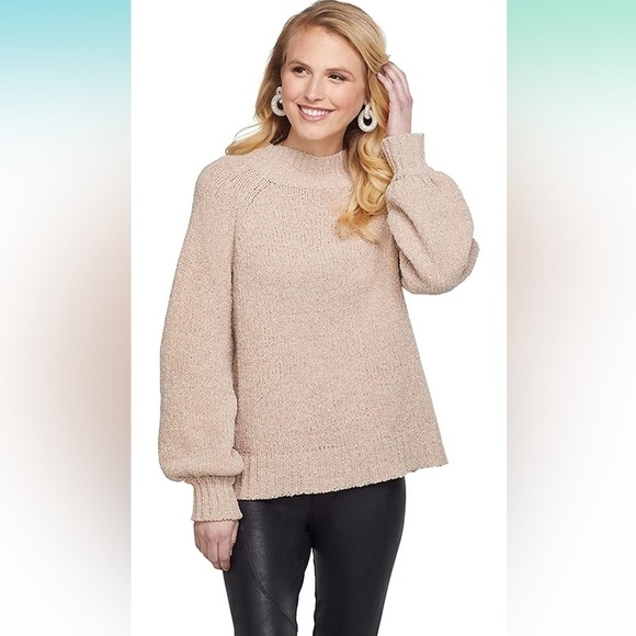 nwt Mud Pie Liara Lurex Sweater Blush Size Small - Picture 3 of 9